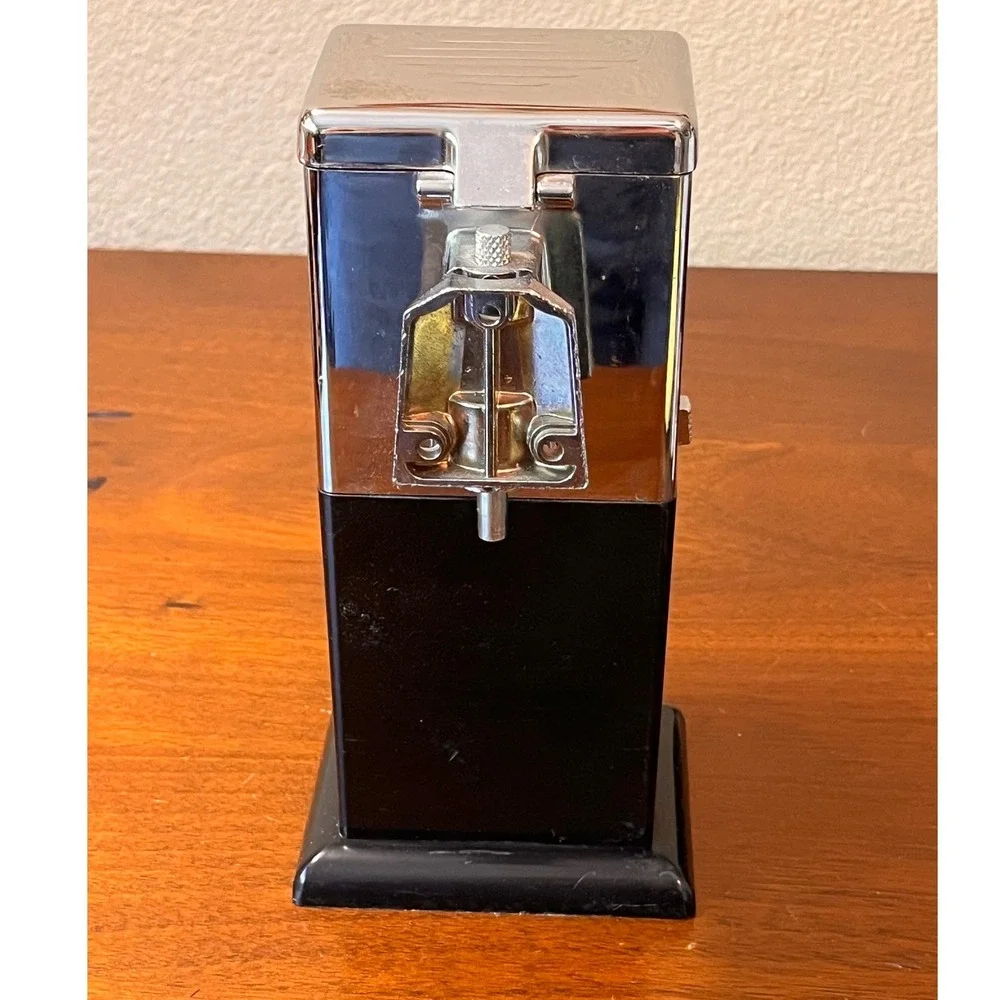 Vintage Ice-O-Mat Hand Crank Ice Crusher Retro‎ Barware Black Chrome